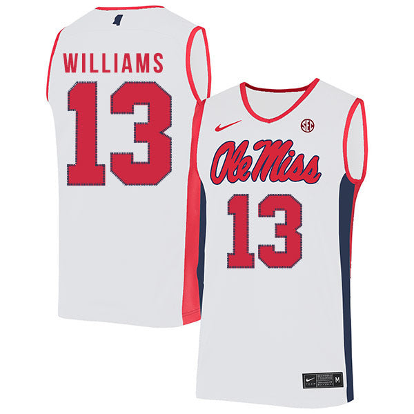 Bryce Williams 13 White College Football Jersey football jersey product view 1