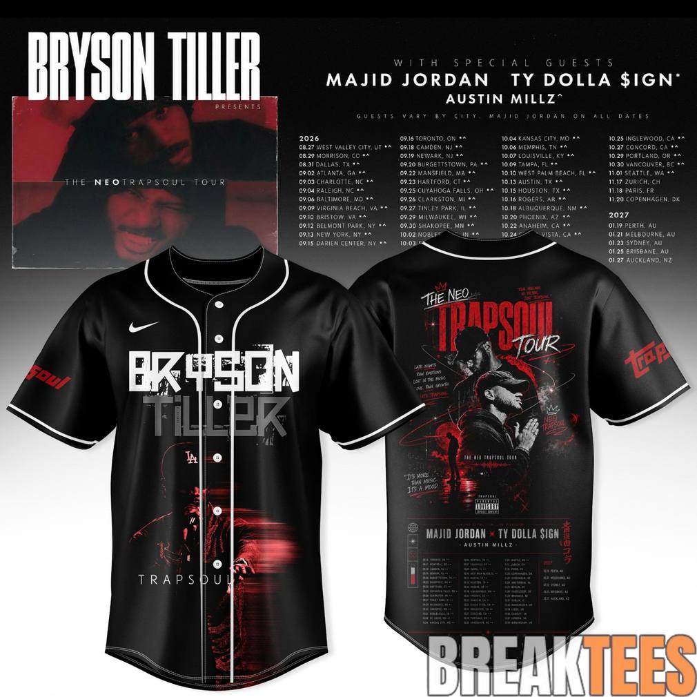 Bryson Tiller The Neo Trapsoul Tour 2026 Special Jersey sports jersey product view 1