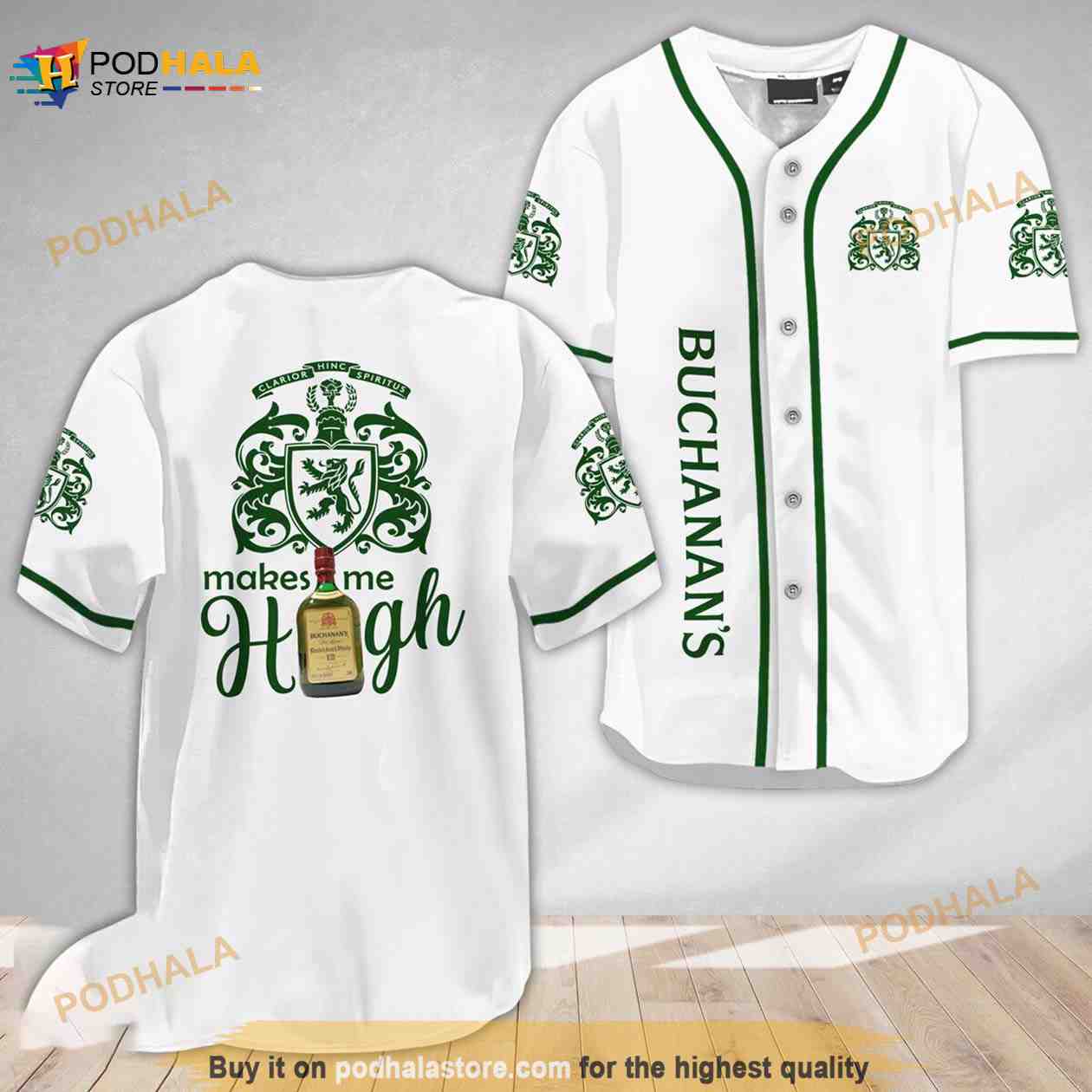 Buchanan’s Whiskey Make Me High 3D Baseball Jersey baseball jersey product view 1