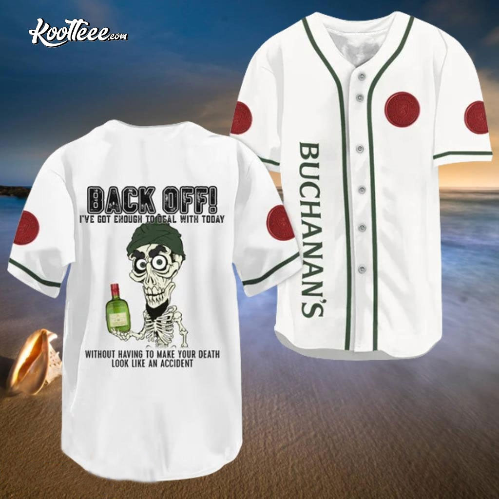 Buchanans Whisky Achmed Back Off Baseball Jersey baseball jersey product view 1