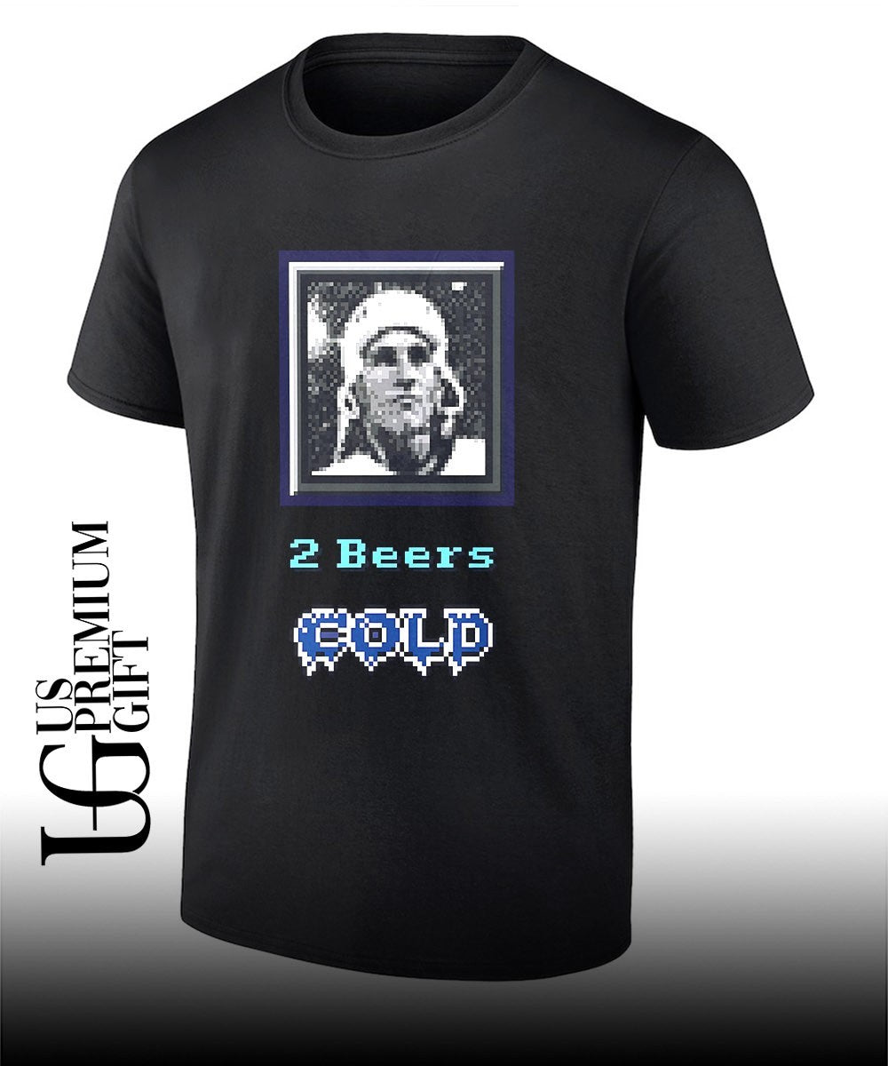 Bud Grant Minnesota Vikings iconic coach pixel portrait 2 beers cold shirt Unisex T-shirt, Sweatshirt, Hoodie, Long Sleeve Tee - T-Shirt, Sweatshirt, Hoodie