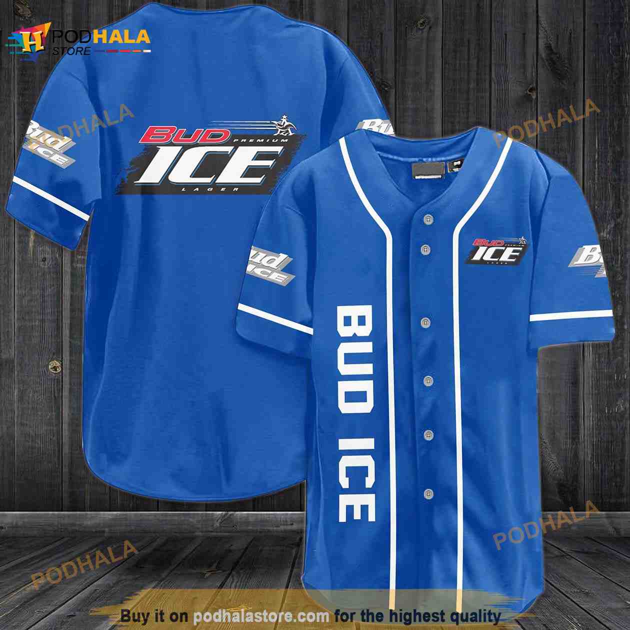Bud Ice 3D Baseball Jersey baseball jersey product view 1
