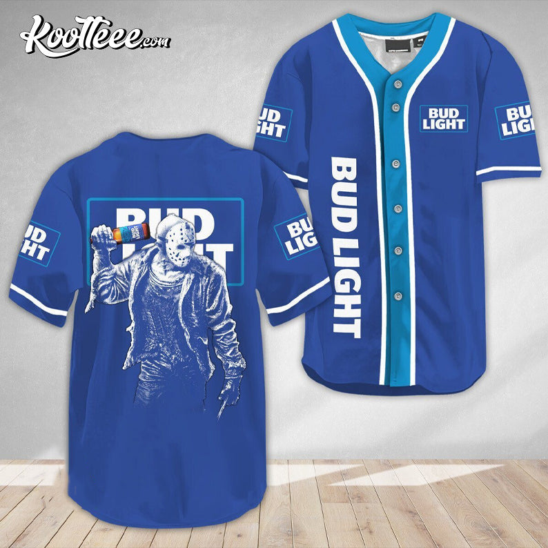 Bud Light Jason Voorhees Friday The 13th Baseball Jersey baseball jersey product view 1