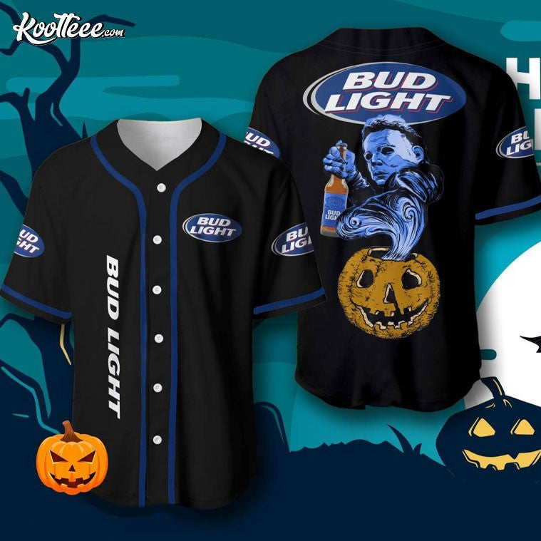 Bud Light Michael Myers Halloween Baseball Jersey baseball jersey product view 1