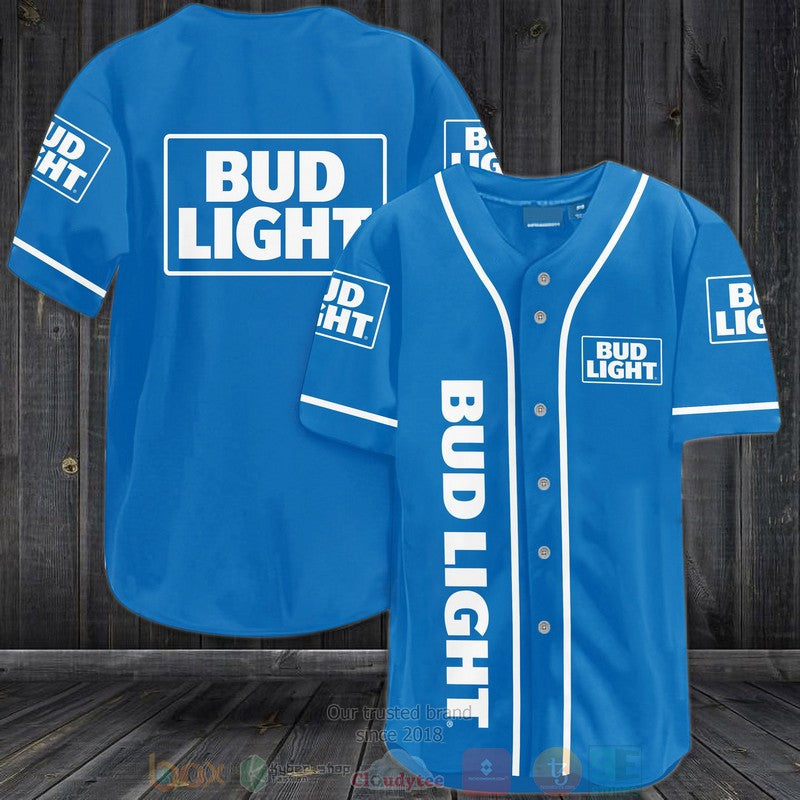 Bud Light blue Baseball shirt baseball jersey product view 1