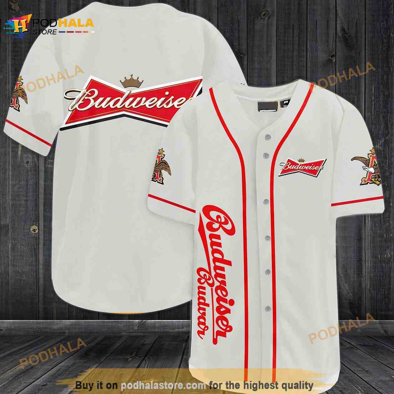 Budweiser Budvar 3D Baseball Jersey baseball jersey product view 1