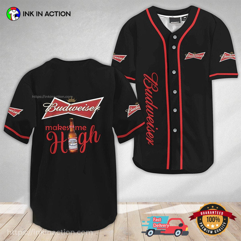 Budweiser Make Me High Baseball Jersey baseball jersey product view 1