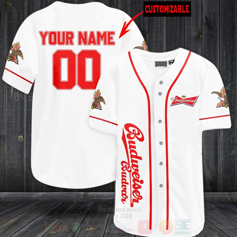 FASHION Budweiser Personalized Baseball Jerseys Botton Shirt baseball jersey product view 1