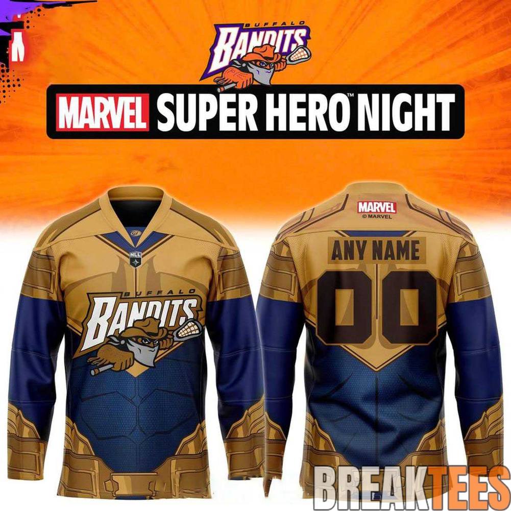 Buffalo Bandits Superhero Night 2026 Hockey Jersey Unisex T-shirt, Sweatshirt, Hoodie, Long Sleeve Tee - T-Shirt, Sweatshirt, Hoodie