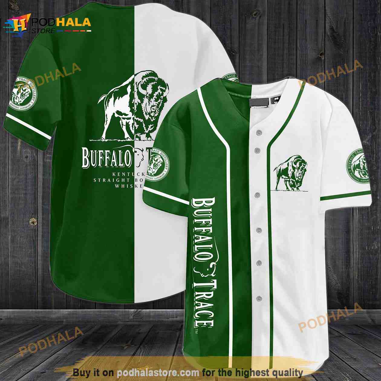 Buffalo Trace Kentucky Straight Bourbon Whiskey 3D Baseball Jersey baseball jersey product view 1