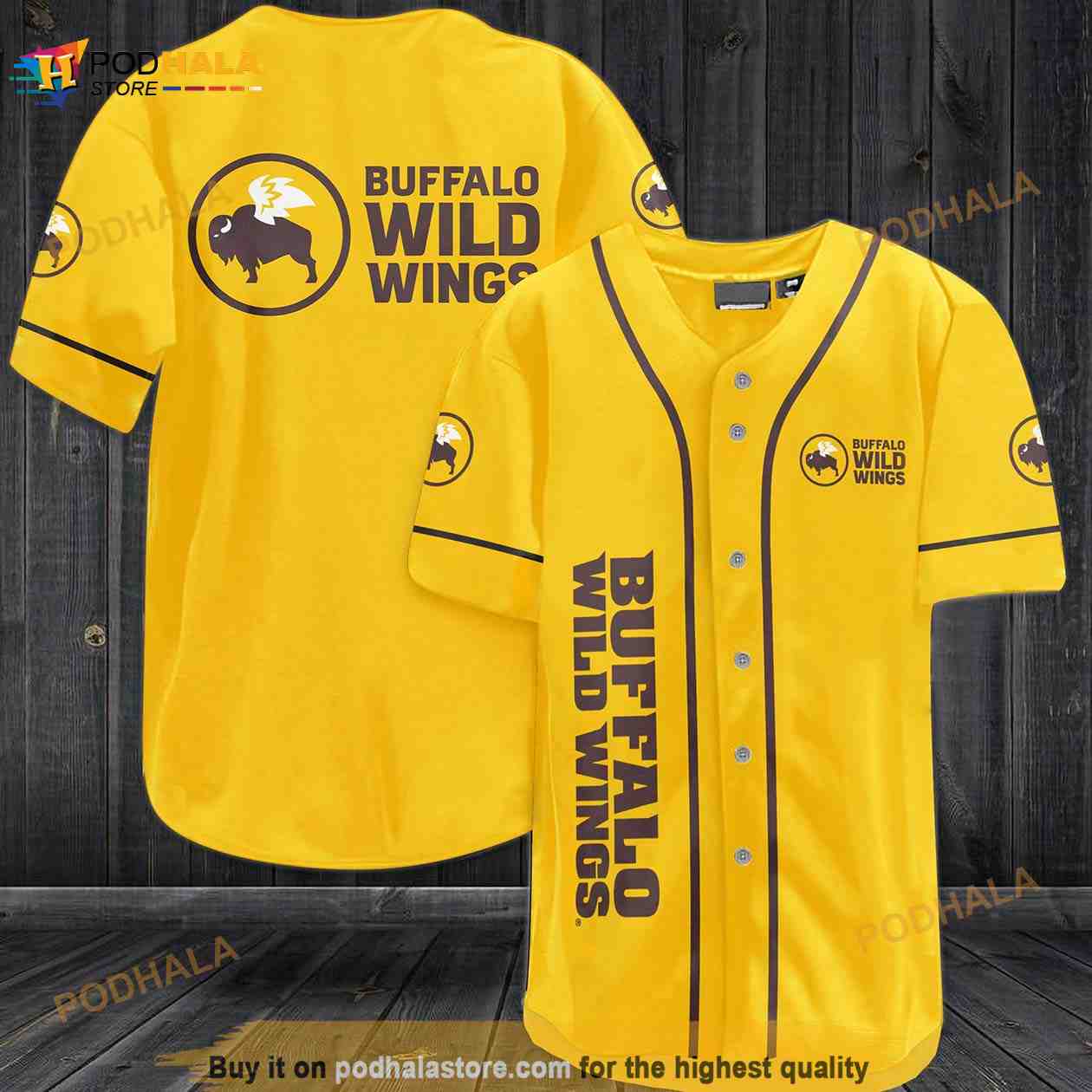 Buffalo Wild Wings 3D Baseball Jersey baseball jersey product view 1