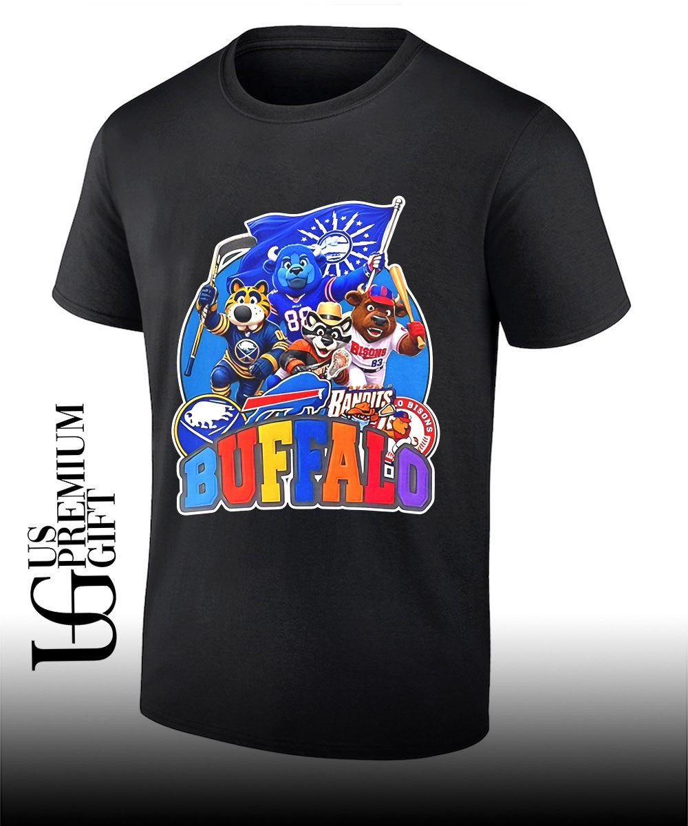 Buffalo sports mascot Squad flag shirt Unisex T-shirt, Sweatshirt, Hoodie, Long Sleeve Tee - T-Shirt, Sweatshirt, Hoodie