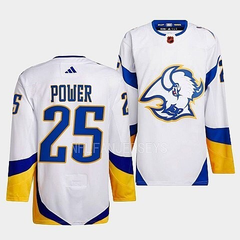Buffalo Sabres #25 owen-power-white-2022reverse-retro-2.0-authentic-primegreen-jersey_conew1 hockey jersey product view 1