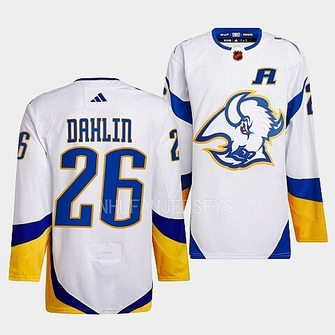 Buffalo Sabres #26 rasmus-dahlin-white-2022reverse-retro-2.0-authentic-primegreen-jersey_conew1 hockey jersey product view 1