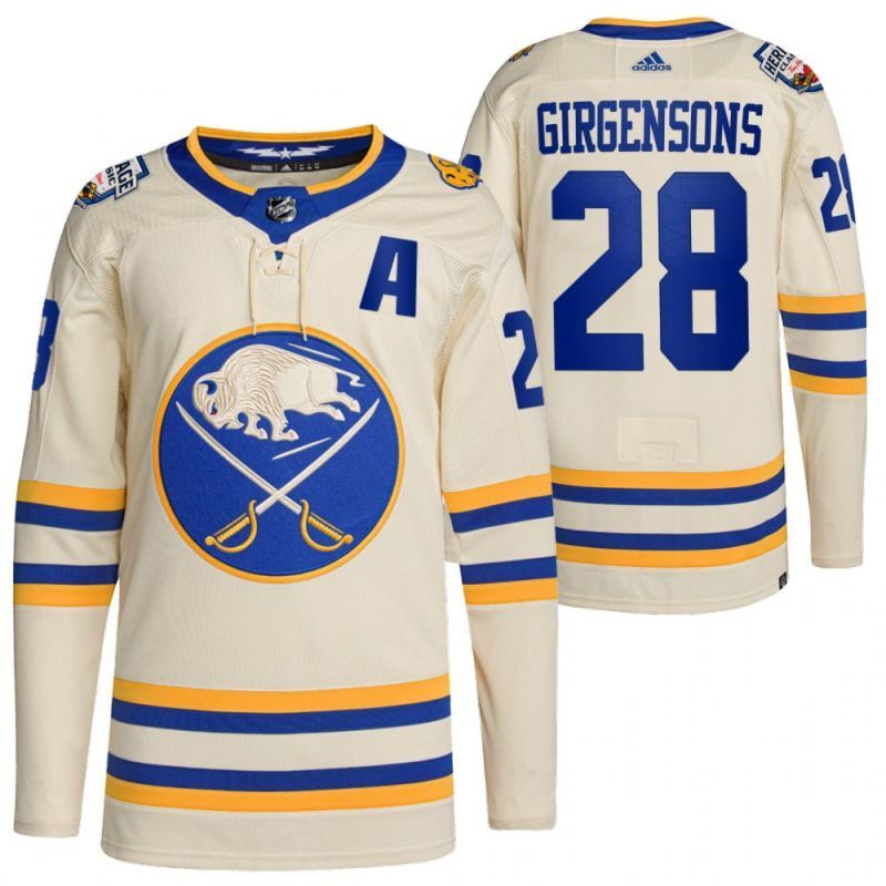 Buffalo Sabres #28 zemgus-girgensons-white-2022-heritage-classic-primegreen-authentic-jersey hockey jersey product view 1