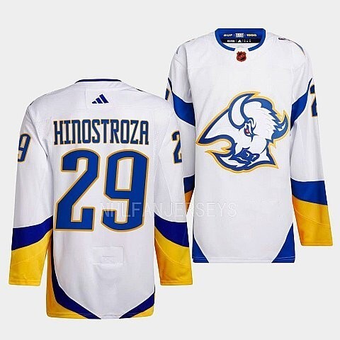 Buffalo Sabres #29 vinnie-hinostroza-white-2022reverse-retro-2.0-authentic-primegreen-jersey_conew1 hockey jersey product view 1