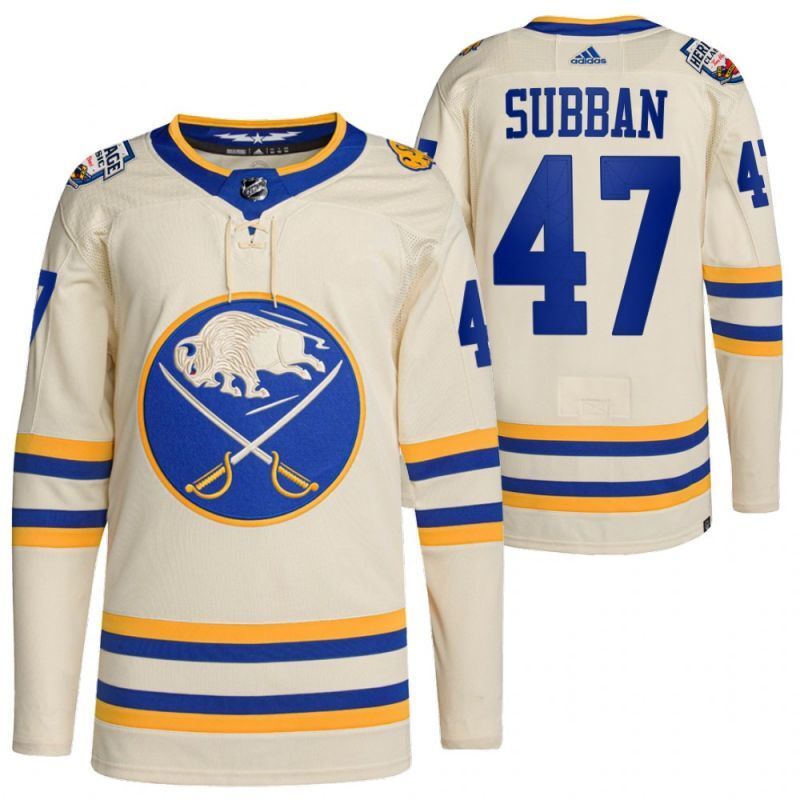Buffalo Sabres #47 malcolm-subban-white-2022-heritage-classic-primegreen-authentic-jersey Hockey Jersey hockey jersey product view 1
