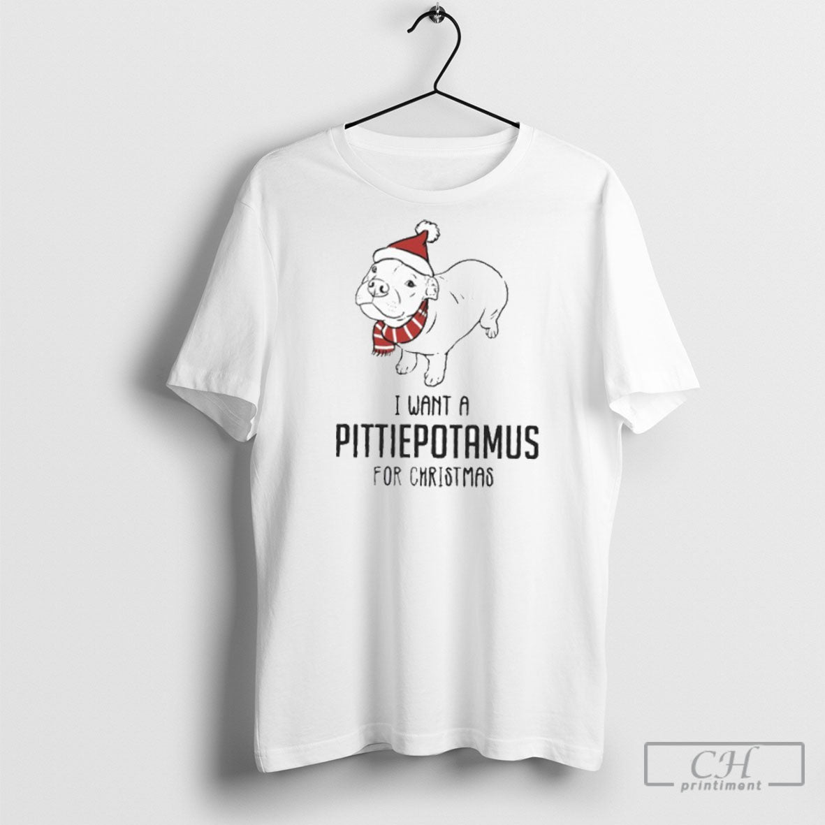 Bulldog I Want A Pittie Potamus For Christmas Shirt Tee Unisex T-shirt, Sweatshirt, Hoodie, Long Sleeve Tee - T-Shirt, Sweatshirt, Hoodie
