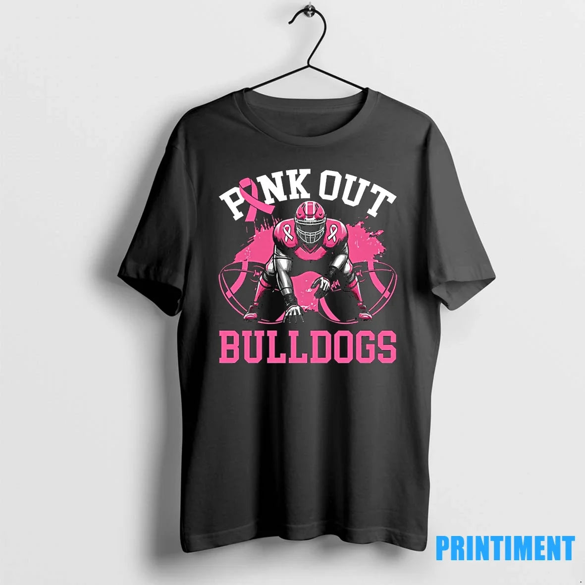Bulldog Pink Out Football Tackle Breast Cancer Awareness Tshirts Sweater Unisex T-shirt, Sweatshirt, Hoodie, Long Sleeve Tee - T-Shirt, Sweatshirt, Hoodie