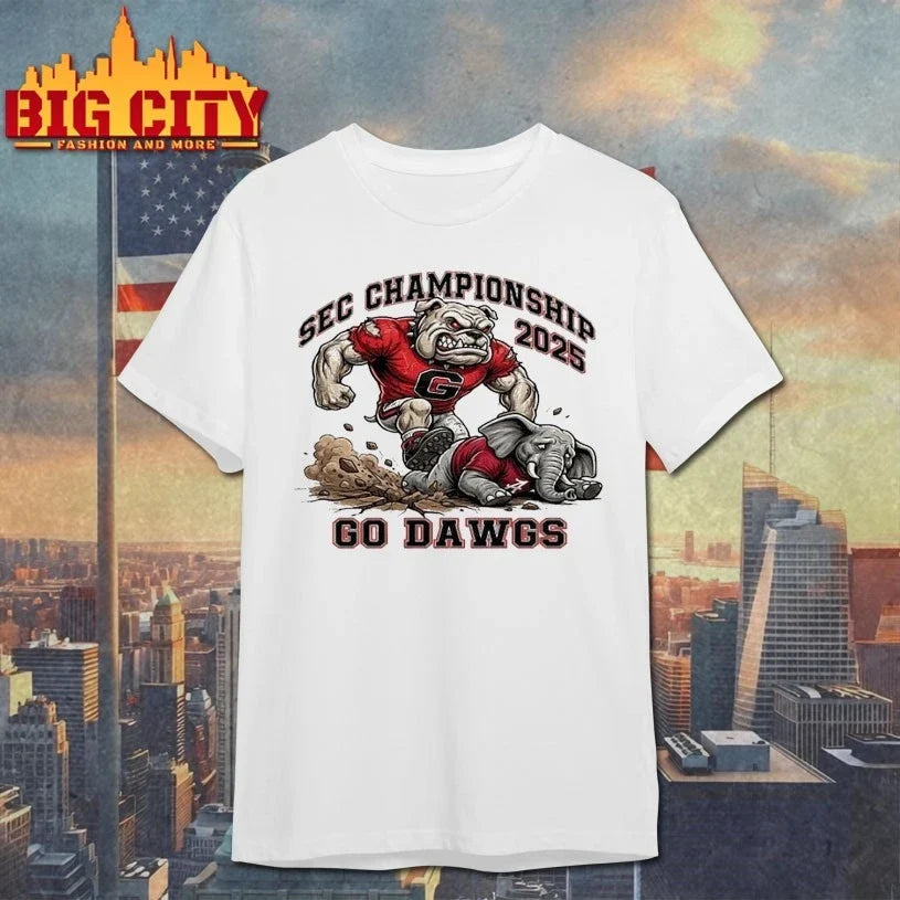Official Bulldogs 2025 SEC Champions Go Dawgs shirt Unisex T-shirt, Sweatshirt, Hoodie, Long Sleeve Tee - T-Shirt, Sweatshirt, Hoodie