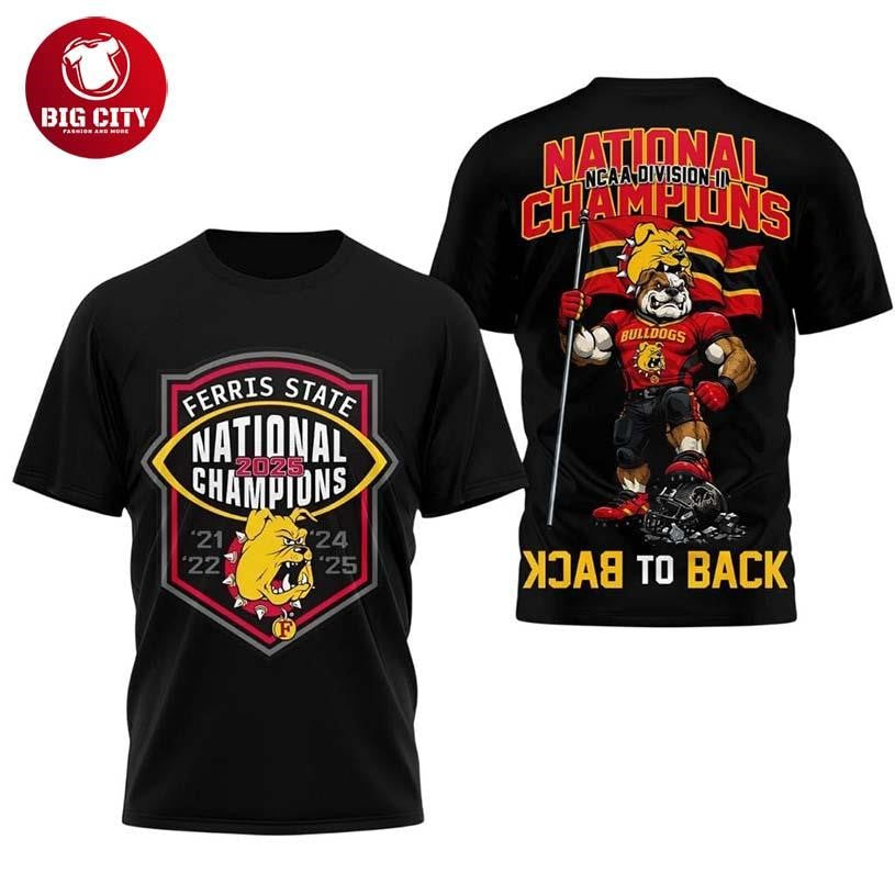 Bulldogs Back To Back National Champion 2025 Two Sided Shirt Unisex T-shirt, Sweatshirt, Hoodie, Long Sleeve Tee - T-Shirt, Sweatshirt, Hoodie