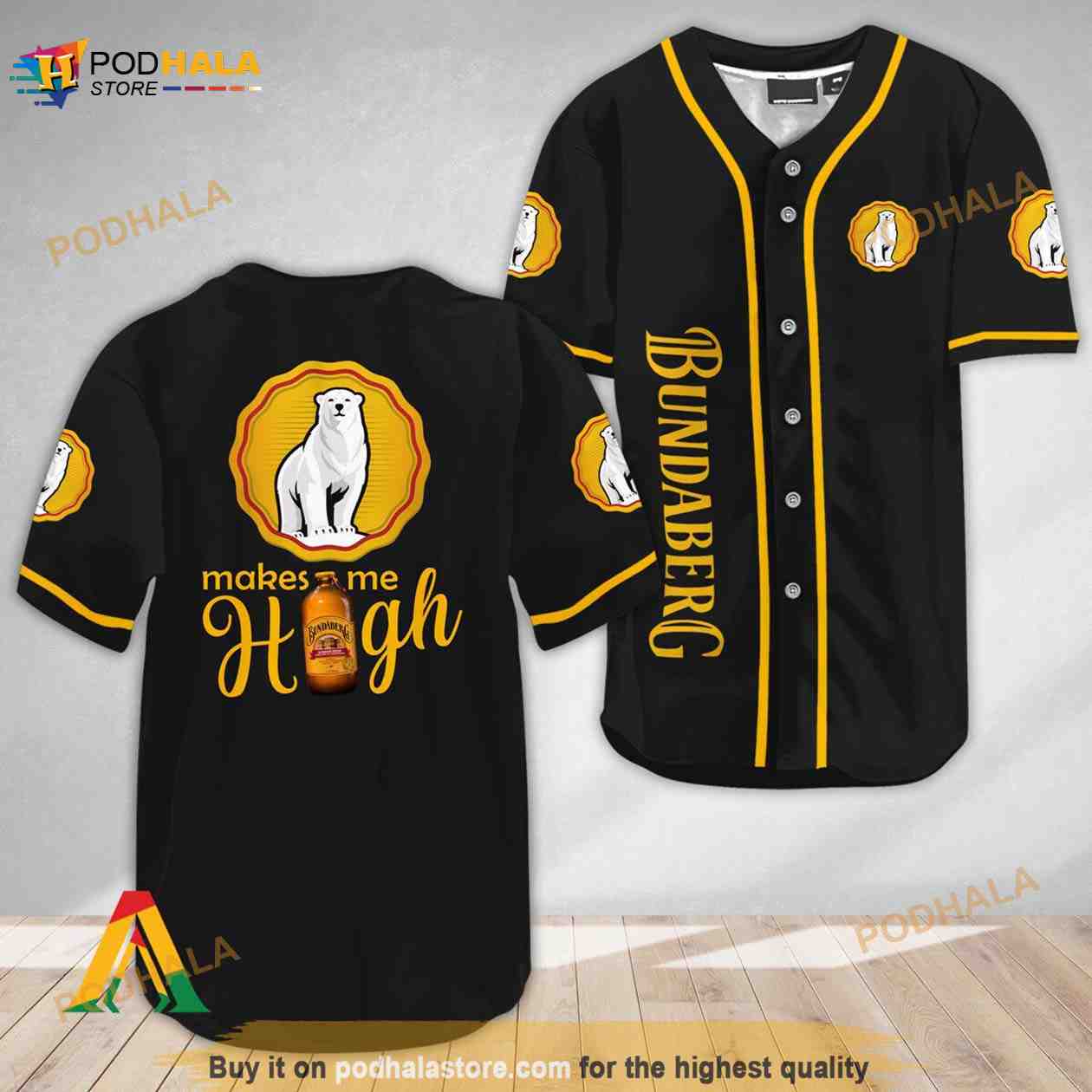 Bundaberg Make Me High 3D Baseball Jersey baseball jersey product view 1