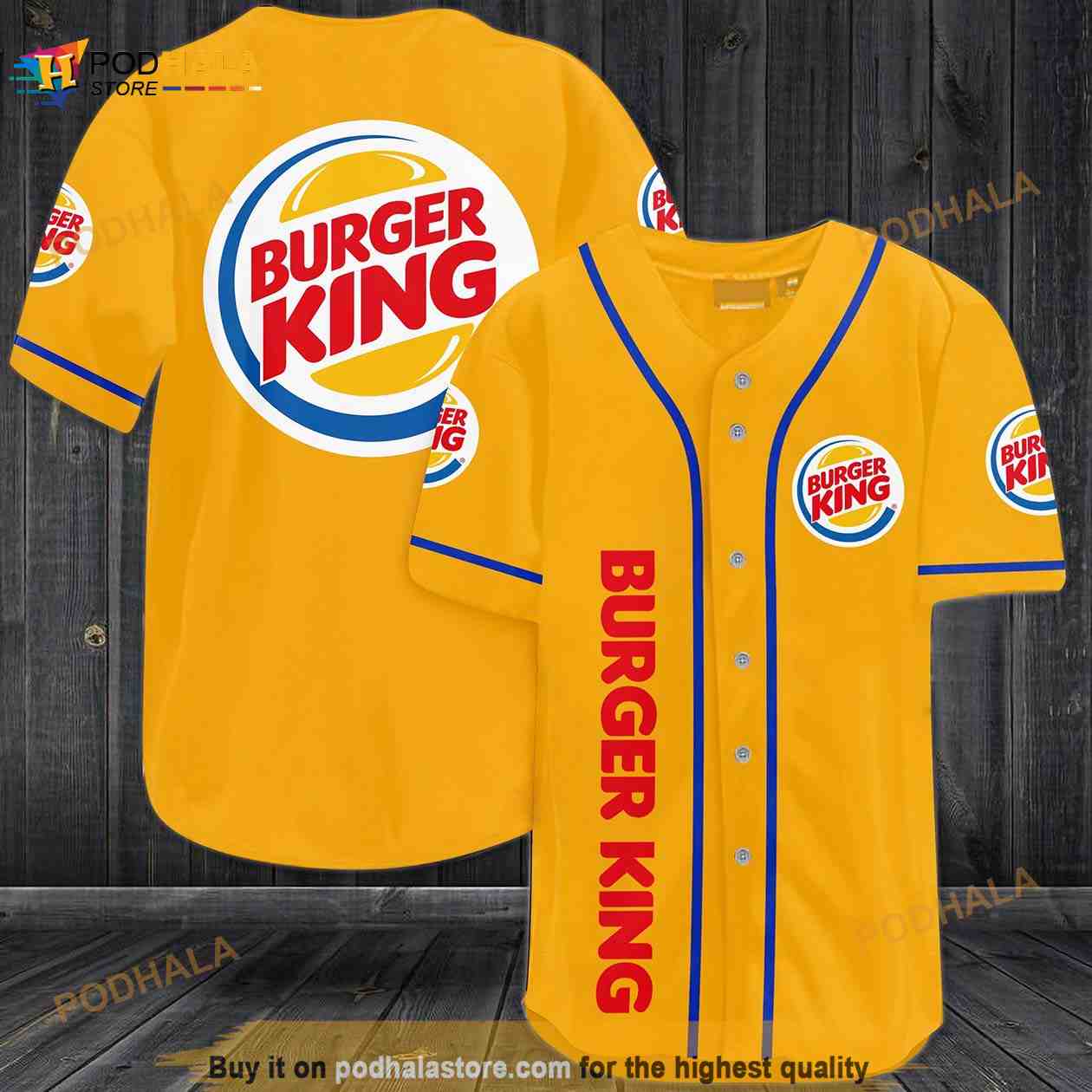 Burger King 3D Baseball Jersey baseball jersey product view 1