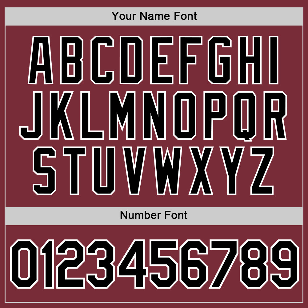 Custom Burgundy Black-White Authentic Baseball Jersey baseball jersey product view 5