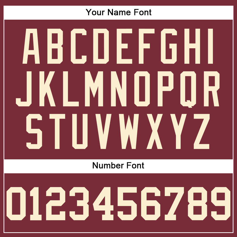 Custom Burgundy Cream Authentic Baseball Jersey baseball jersey product view 5