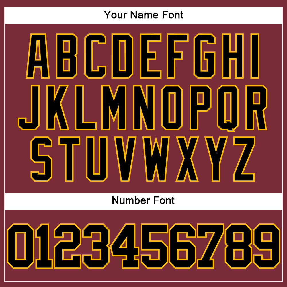 Custom Burgundy Black-Gold Authentic Baseball Jersey baseball jersey product view 5