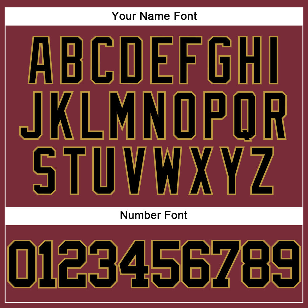 Custom Burgundy Black-Old Gold Authentic Baseball Jersey baseball jersey product view 5