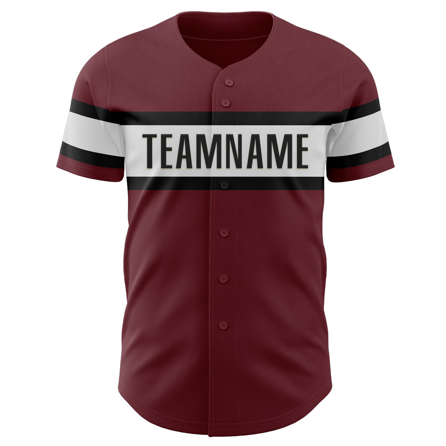Custom Burgundy White-Black Authentic Baseball Jersey baseball jersey product view 2