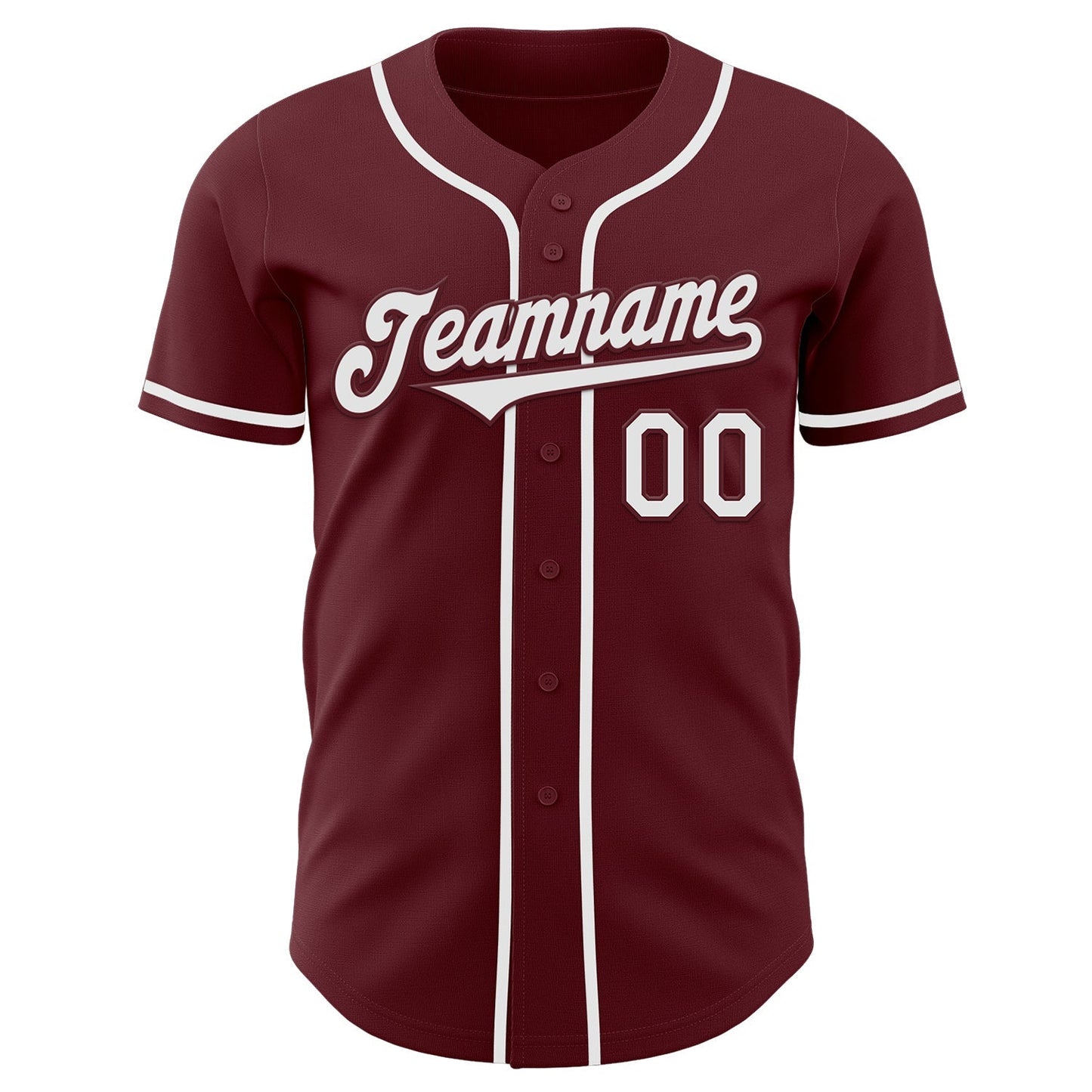 Custom Burgundy White Authentic Baseball Jersey baseball jersey product view 2