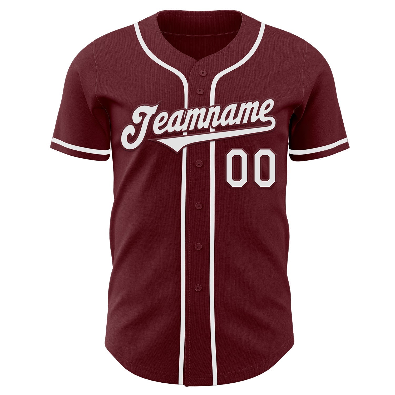 Custom Burgundy White Authentic Baseball Jersey baseball jersey product view 2