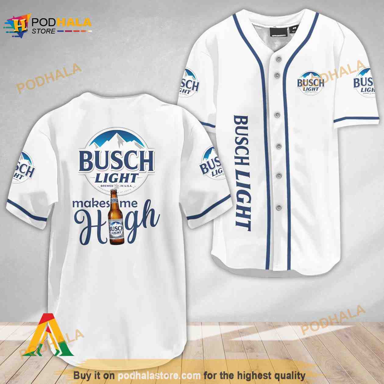 Busch Light Make Me High 3D Baseball Jersey baseball jersey product view 1