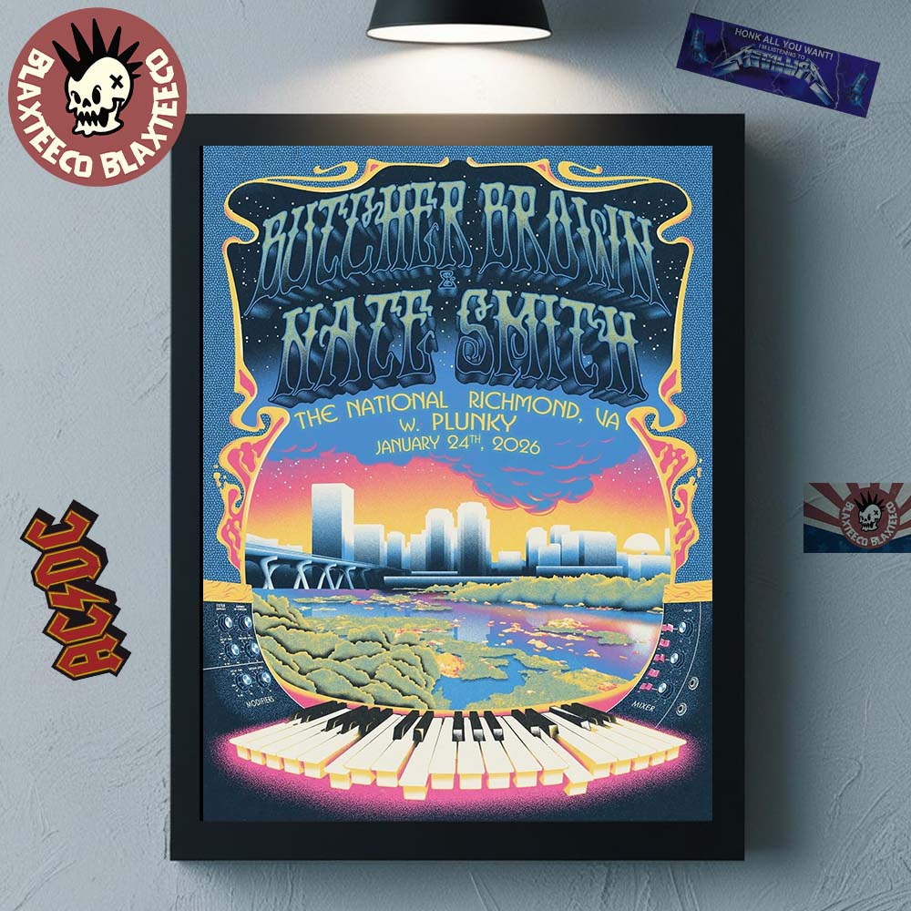 Butcher Brown And Nate Smith Richmond Virginia 2026 Event Poster At The National On January 24 2026 Home Decor Poster Canvas - T-Shirt, Sweatshirt, Hoodie