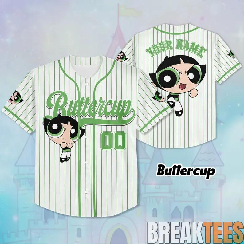 Buttercup The Powerpuff Girls Baseball Jersey Unisex T-shirt, Sweatshirt, Hoodie, Long Sleeve Tee - T-Shirt, Sweatshirt, Hoodie