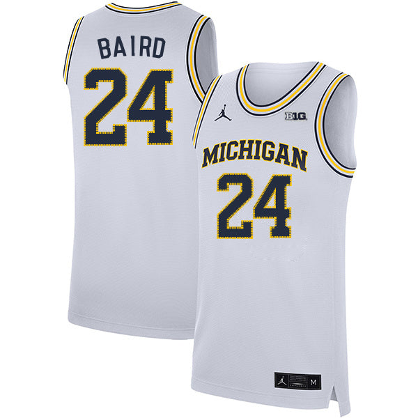 C.J. Baird 24 White College Football Jersey football jersey product view 1