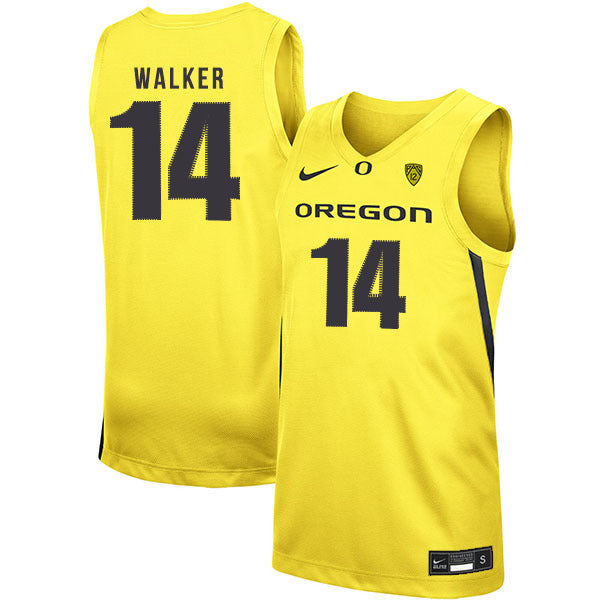 C.J. Walker 14 Yellow College Football Jersey football jersey product view 1