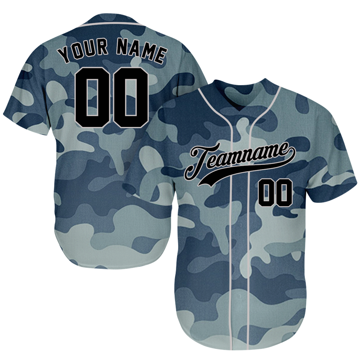 Personalized Baseball Jersey - Best Gift For A Baseball Fan - Veteran Salute To Service Camouflage - Father's Day Gifts Baseball Fans BJC5 baseball jersey product view 1