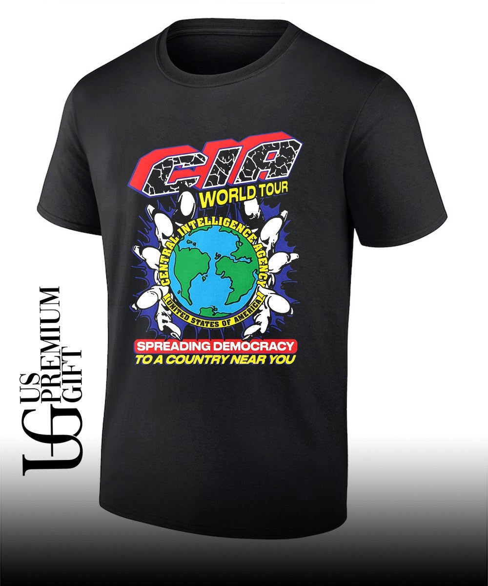 CIA world tour spreading democracy to a country near you shirt Unisex T-shirt, Sweatshirt, Hoodie, Long Sleeve Tee - T-Shirt, Sweatshirt, Hoodie