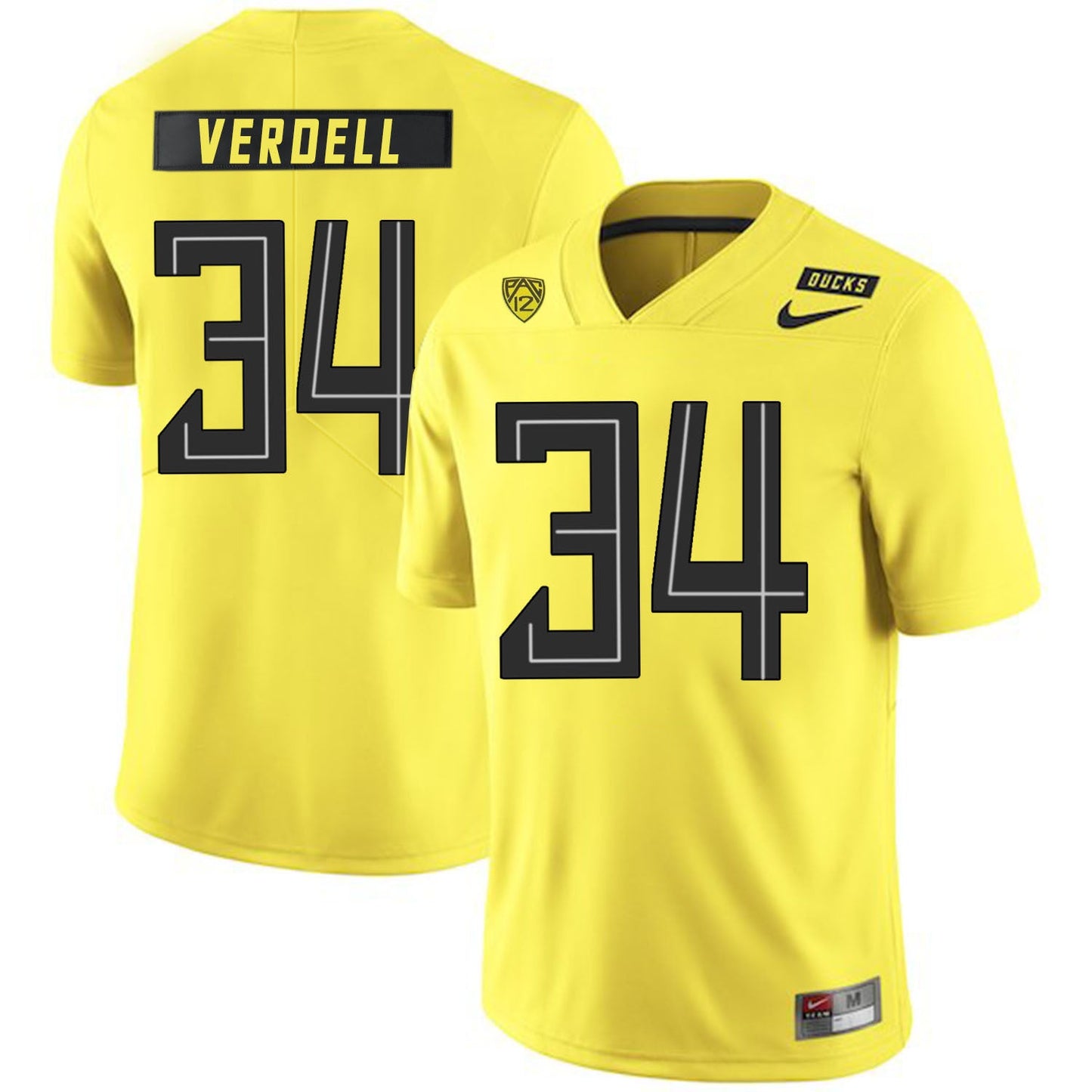 CJ Verdell 34 Yellow College Football Jersey football jersey product view 1