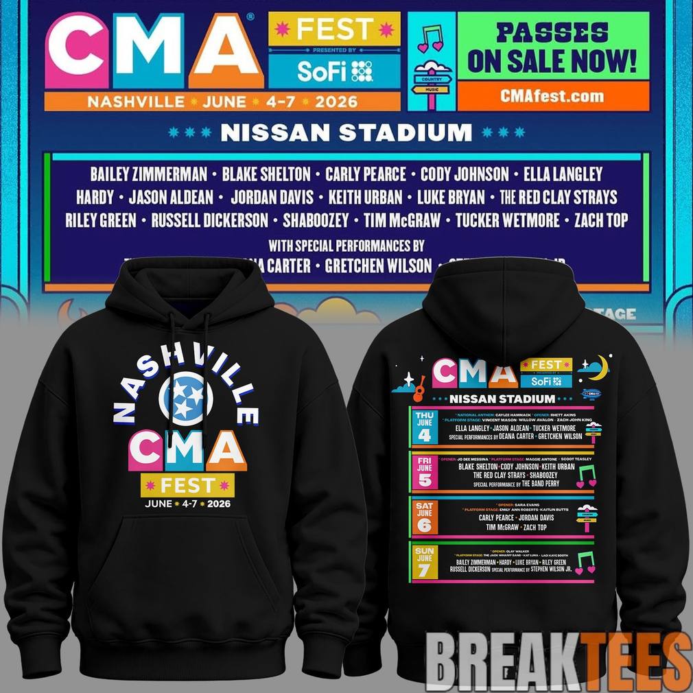 CMA FEST Nissan Stadium 2026 Hoodie Unisex T-shirt, Sweatshirt, Hoodie, Long Sleeve Tee - T-Shirt, Sweatshirt, Hoodie