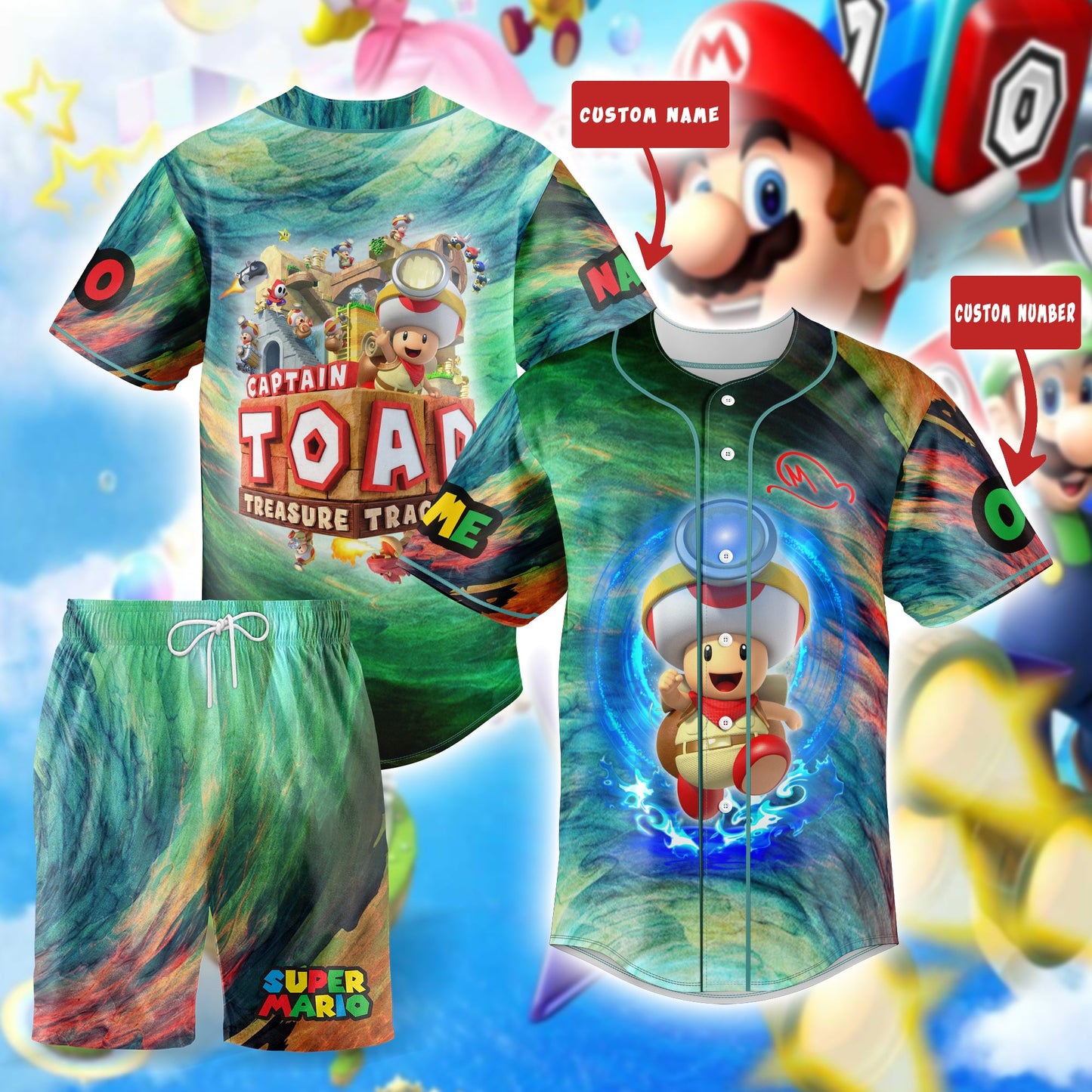 BEST Captain Toad Personalized Baseball Jersey baseball jersey product view 1