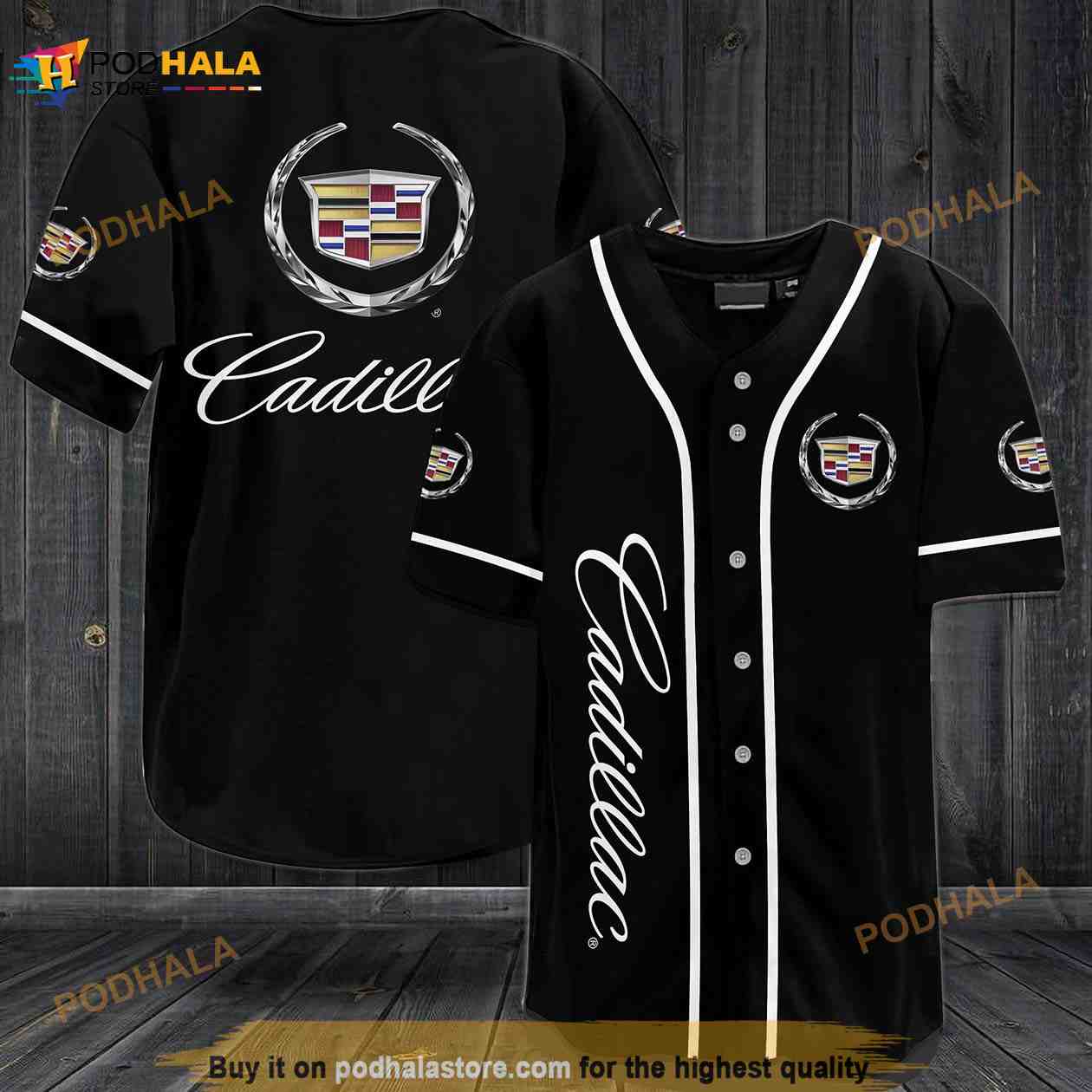 Cadillac 3D Baseball Jersey baseball jersey product view 1