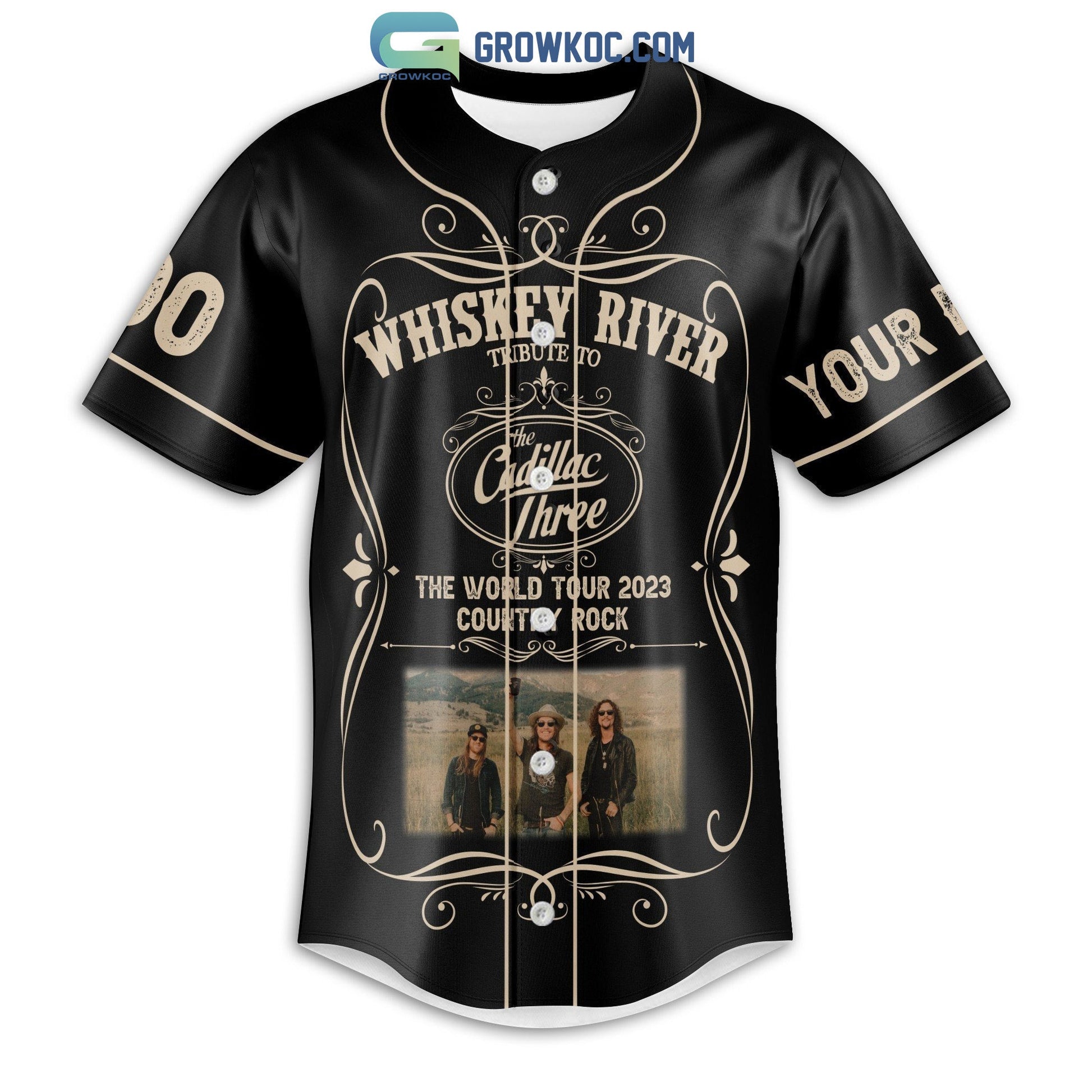 Cadillac Three The World Tour 2023 Country Rock Personalized Baseball Jersey baseball jersey product view 2