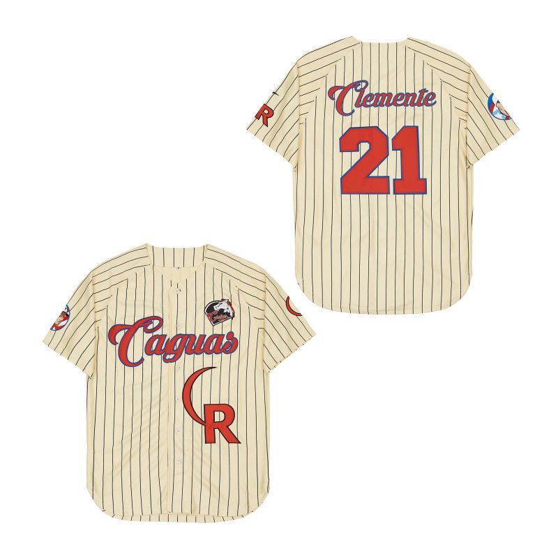 Caguas #21 Roberto Clemente Style 3 College Football Jersey football jersey product view 1