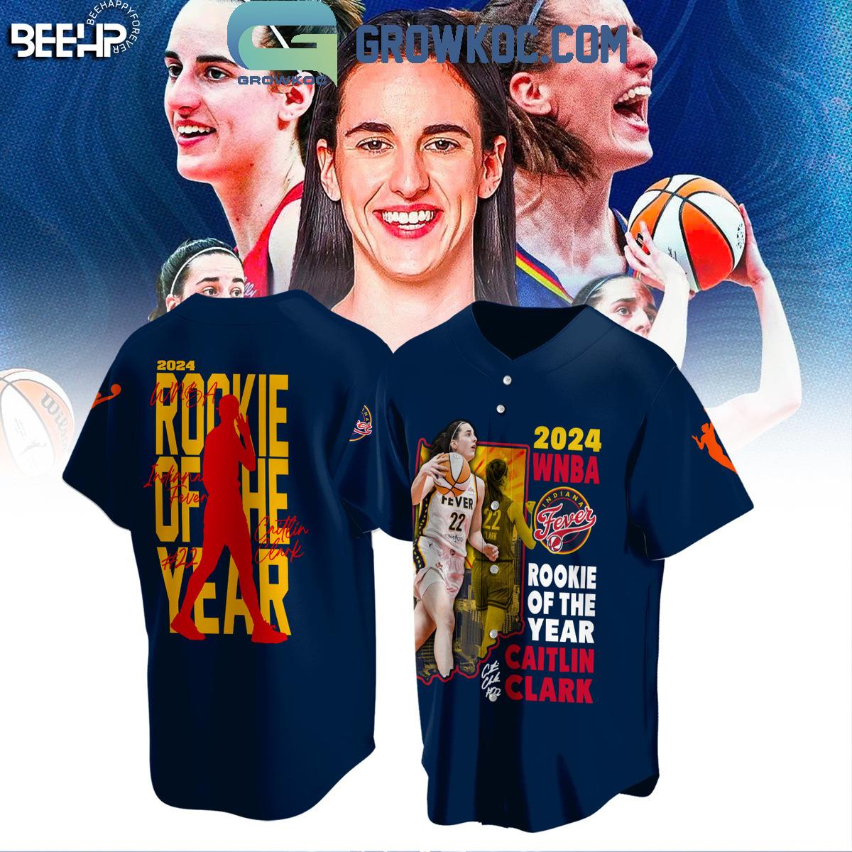 Caitlin Clark 2024 WNBA Rookie Of The Year Indiana Fever Baseball Jersey baseball jersey product view 1