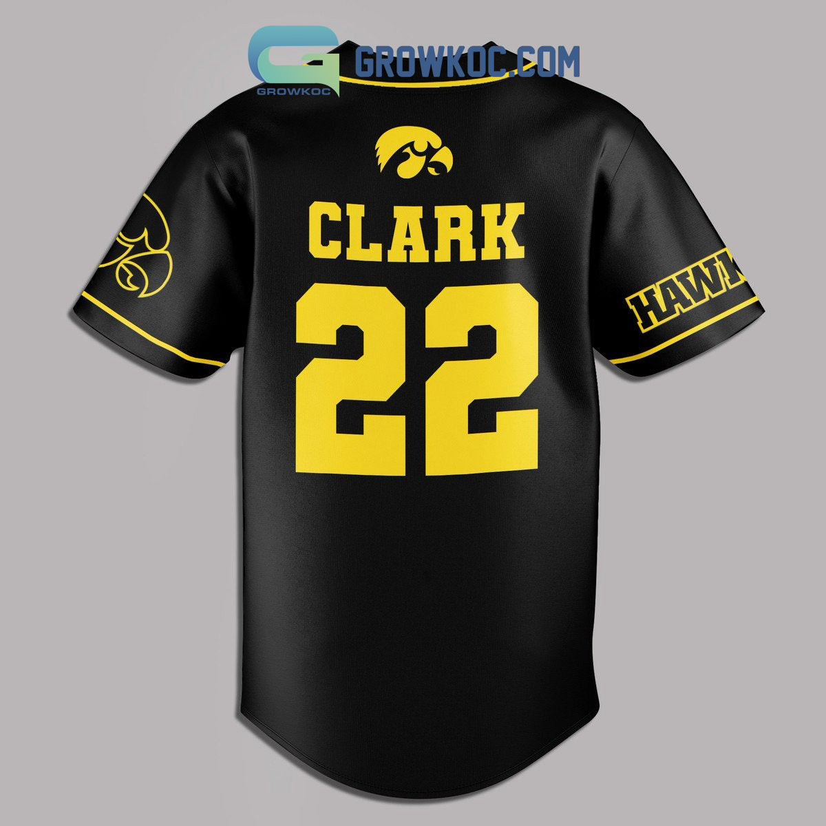 Caitlin Clark Iowa Hawkeyes Black Version Fan Baseball Jersey baseball jersey product view 2