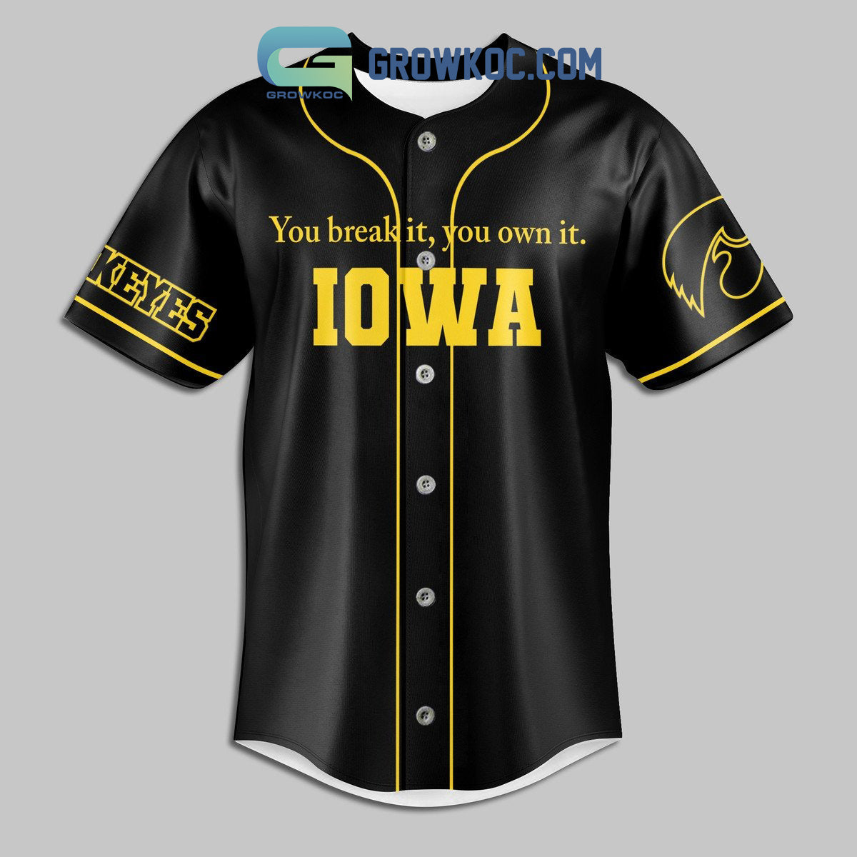 Caitlin Clark Iowa Hawkeyes Black Version Fan Baseball Jersey baseball jersey product view 3